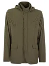 Herno Men's Technical Fabric Jacket With Hood In Multicolor