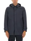 Herno Two-layer Windstopper Long Parka In Blue