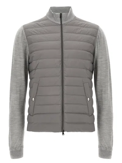 HERNO HERNO MEN TWO-MATERIAL CARDIGAN
