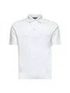 Herno White Knit Effect Jersey Polo Shirt In White