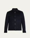 Herno Men's Wool And Cashmere Shirt In Blue