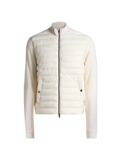 Herno Men's Wool & Silk Quilted Bomber Jacker In White