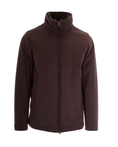 Herno Men's Zip-front High-neck Insulated Coat In Marrone Scuro