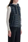 Herno Vest In Nylon Ultralight And Monogram Lurex In Blu (blue)
