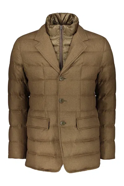 Herno Removable-panel Padded Jacket In Brown