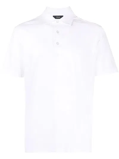 Herno Mens Knitted Polo Shirt In White