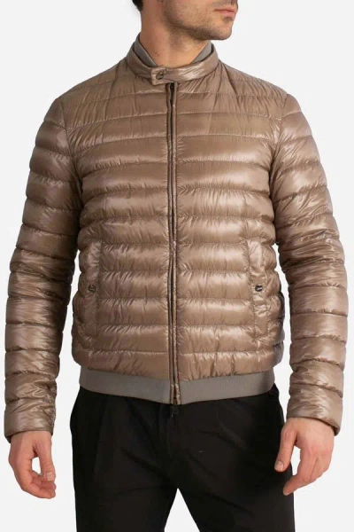 Herno Mens Woven Jacket In Brown