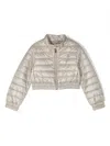 Herno Metallic Cropped Padded Jacket In Neutrals