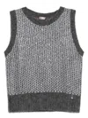 Herno Metallic-detail Knit Top In Gray