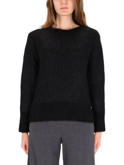 Herno Metallic Effect Sequin Jersey In Black