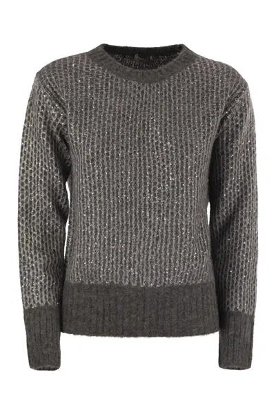 Herno Metallic Effect Sequin Jersey In Brown