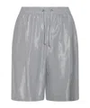 Herno Metallic Effect Shorts In Gray