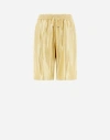 Herno Metallic Effect Shorts In Golden