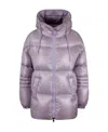 Herno Metallic Hooded Down Jacket In Purple