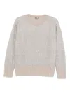 Herno Crew Neck Long Sleeve Sweater In Gray