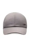 Herno Metallic-plaque Baseball Cap In Gray