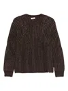 Herno Metallic Ribbed Knit Sweater In Brown