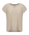 Herno Resort T-shirt In Shimmer Foil Jersey In Brown