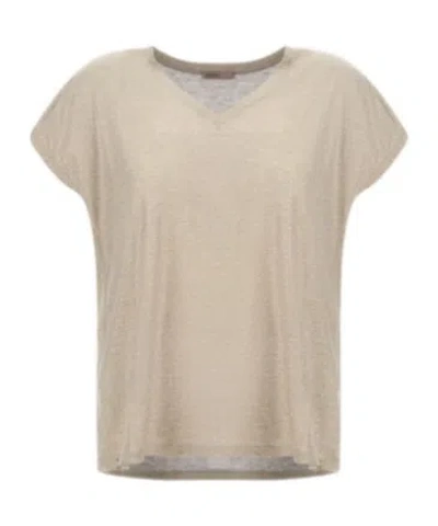 HERNO METALLIC V-NECK TEE