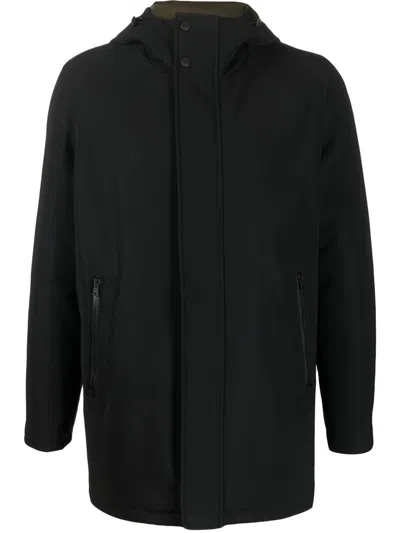 Herno Metropolitan Hooded Parka Coat In Black