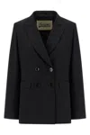 Herno Micro Sequin Double-breasted Blazer In Black
