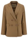 Herno Sequin Tailored Blazer Jacket Back Vent In Brown