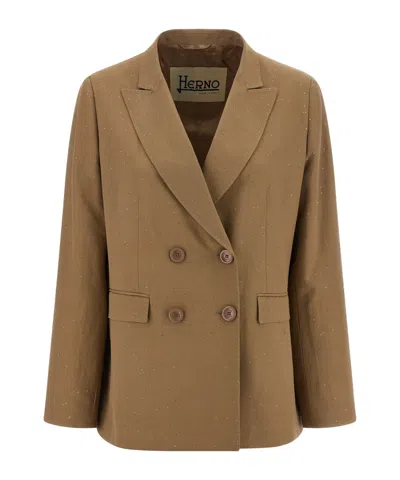 HERNO HERNO MICRO SEQUIN DOUBLE-BREASTED BLAZER