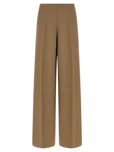 Herno Sequin Embellished Wide Leg Trousers In Brown
