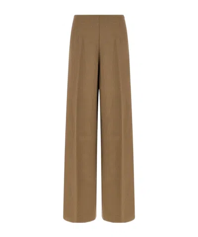 Herno Sequin Embellished Wide Leg Trousers In Brown