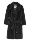 Herno Mid-length Belted Coat In Black