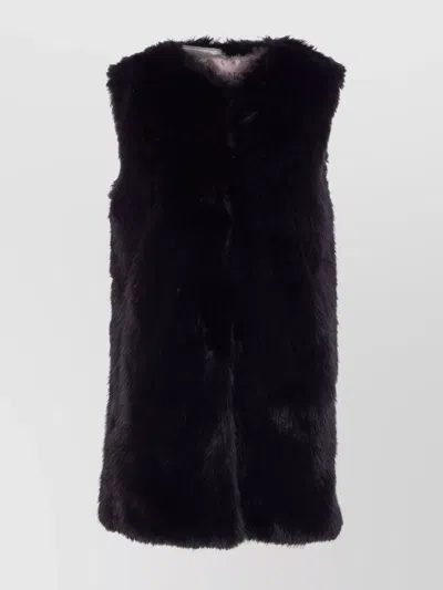 HERNO MID-LENGTH CUT FAUX FUR VEST