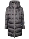 Herno Hooded Padded Coat In Grey