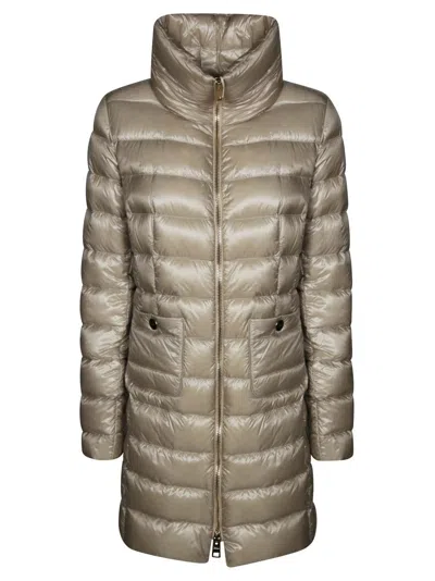 Herno Mid-length Puffer Jacket With Tailored Fit And High Collar In Multi