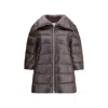 Herno Women Midi Down Jacket In Brown