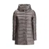 Herno Women Midi Down Jacket In Brown