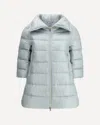 Herno Cleofe High Neck Crop-sleeved Coat In Blue
