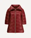 Herno Cleofe High Neck Crop-sleeved Coat In Burgundy
