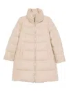 Herno Long Quilted Jacket High Collar In Pink