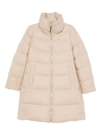 Herno Midi Down Jacket In Pink