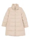Herno Long Quilted Jacket High Collar In White