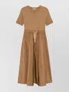 Herno Midi Dress With Panels And Tie Detail