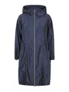 Herno Midi Hooded Jacket In Blue