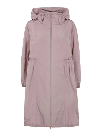 Herno Midi Hooded Jacket In Pink