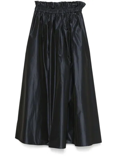 Herno Midi Long Round Skirt In Blue