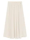 Herno Pleated Stretch Nylon Midi Skirt In Gray
