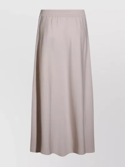 Herno Midi Skirt With Drawstring And Elastic Waistband In Gray