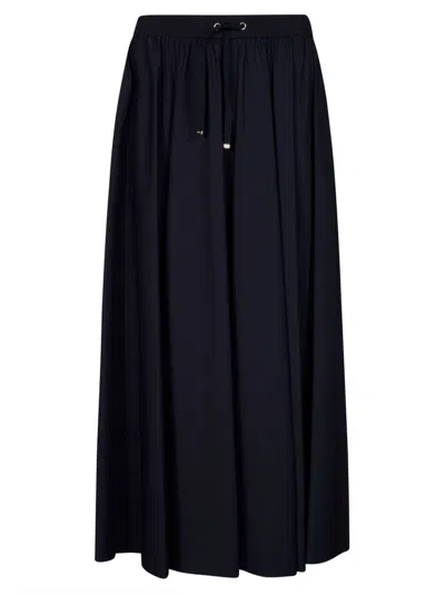 Herno Midi-length Lightweight Nylon Skirt With Adjustable Waistband In Black