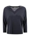 Herno Maglia Scollo A V Sweater In Blue