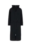 Herno Midnight Blue Polyester Parka Coat In Black