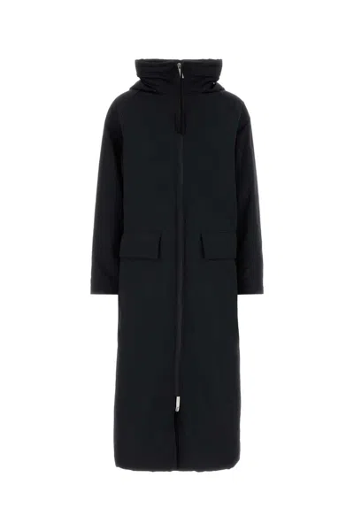 HERNO MIDNIGHT BLUE POLYESTER PARKA COAT